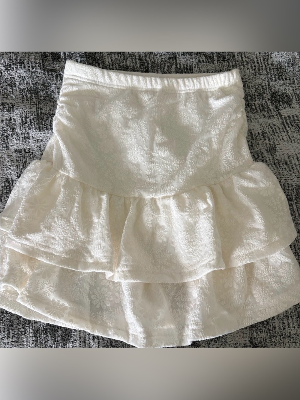 SHEIN White Tiered Lace Skirt Size XS